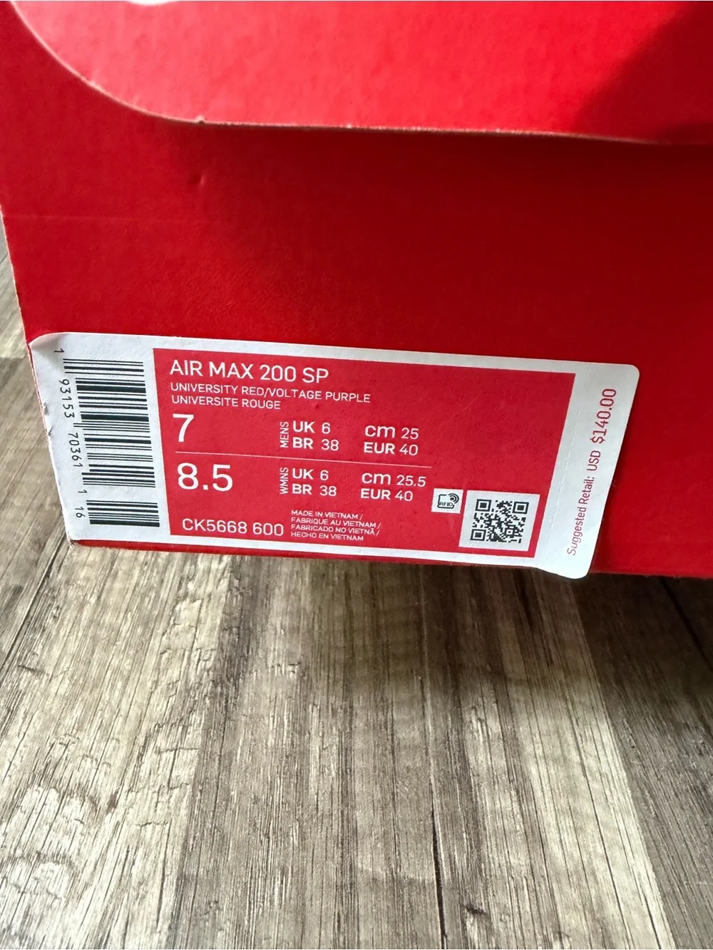 Nike Women’s Air Max 200 Sneakers — Red, Purple & Yellow